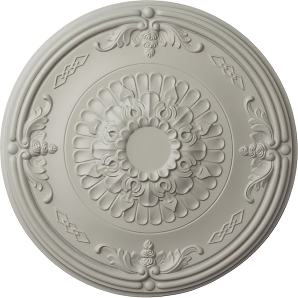 Ekena Millwork Athens Ceiling Medallion (Fits Canopies up to 3 5/8"), Hnd-Painted Pot of Cream, 26 1/4"OD x 3 1/4"P CM27ATPCF - main